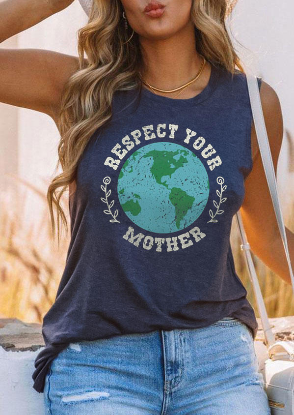 

Respect Your Mother Earth Tank - Navy Blue, SCM013958