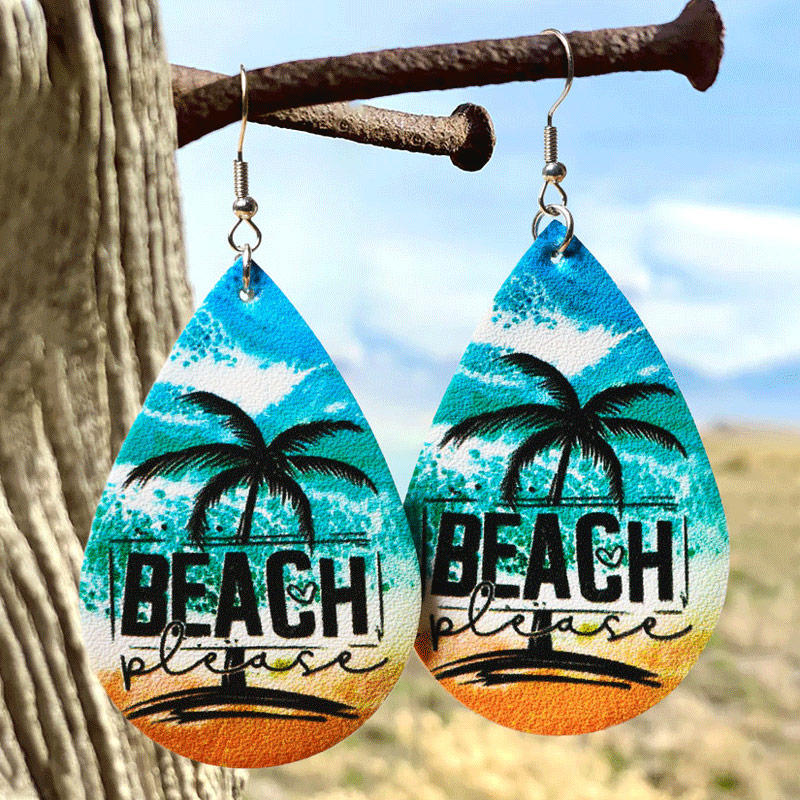 Beach Please Coconut Tree Earrings