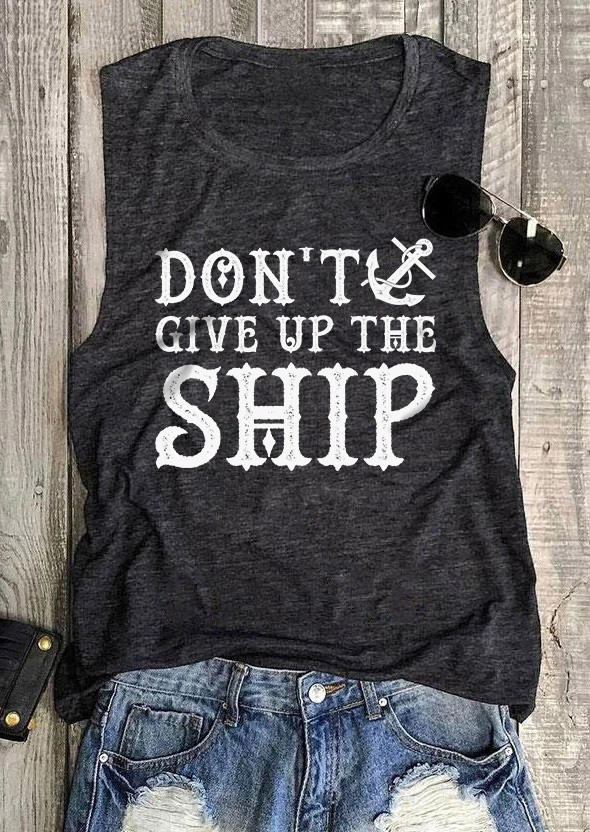 

Don't Give Up The Ship Anchor Tank - Dark Grey, Gray, SCM013953