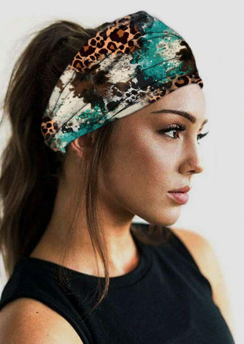 

Leopard Tie Dye Yoga Wide Headband, Multicolor, SCM002075