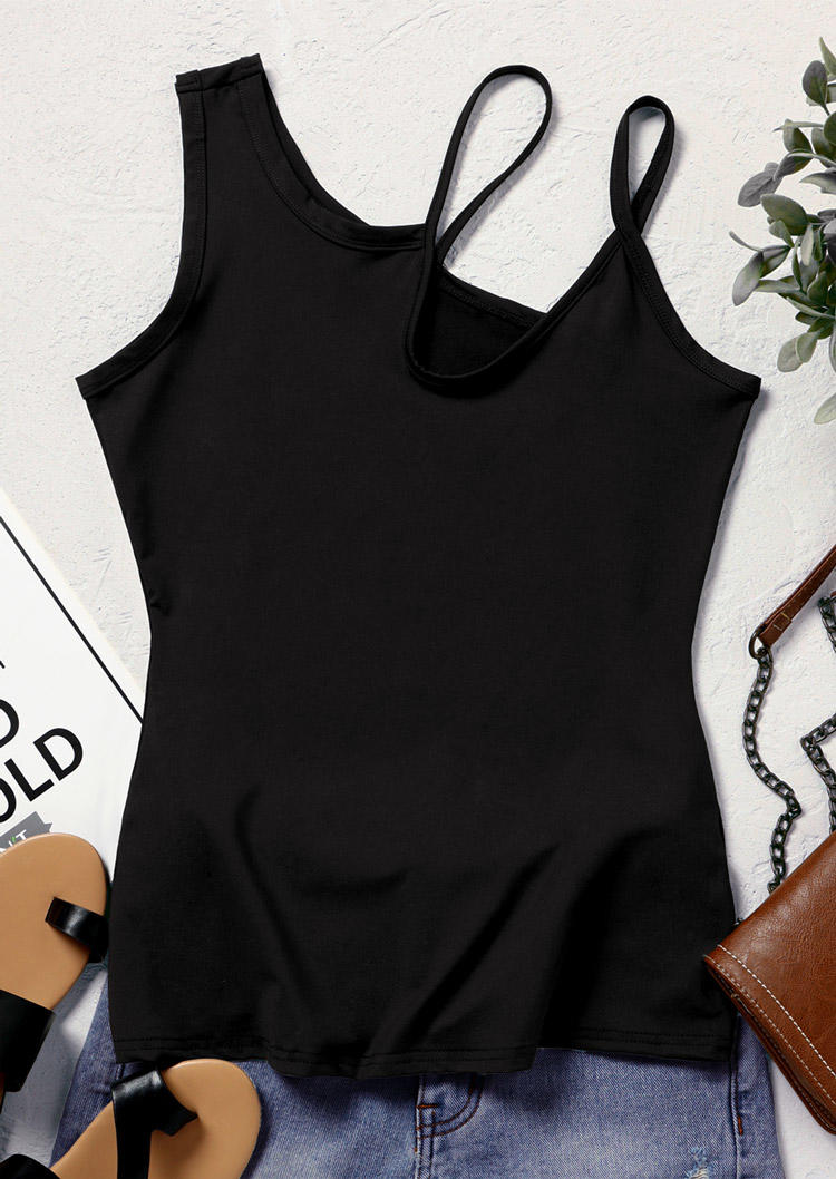 Hollow Out Casual Tank - Black
