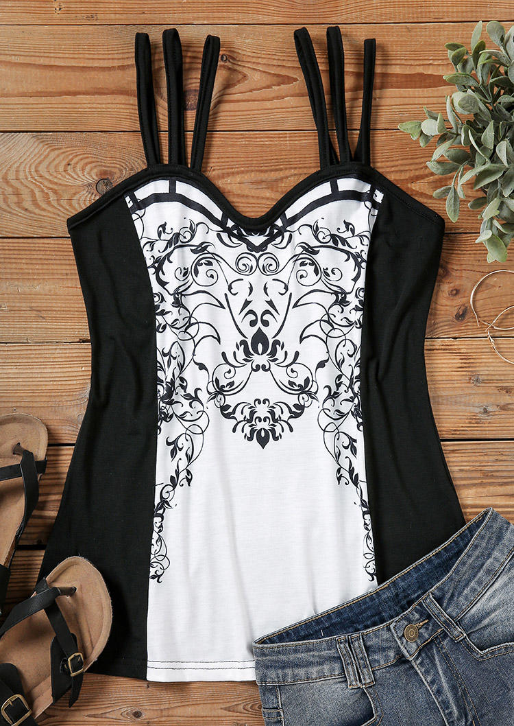 Tribal Floral Hollow Out Camisole