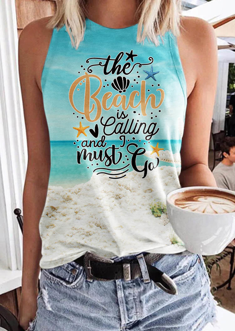 

The Beach Is Calling And I Must Go Tank, Multicolor, SCM013720