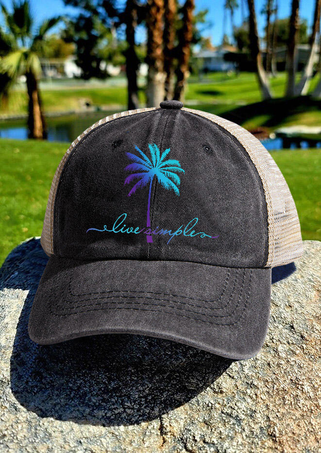 

Live Simple Coconut Tree Mesh Baseball Cap, Black, SCM013842