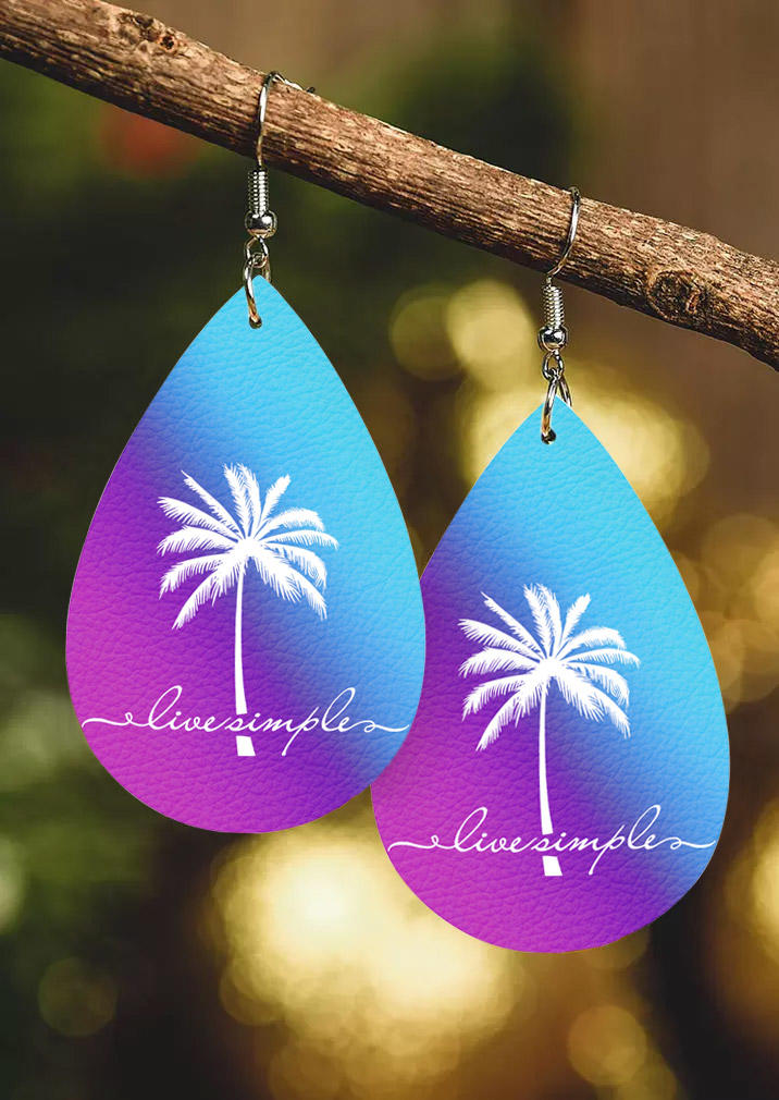 

Live Simple Coconut Tree Gradient Water Drop Earrings, Multicolor, SCM013843
