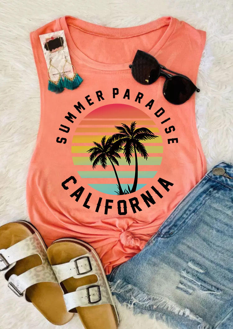 

Summer Paradise California Coconut Tree Tank - Orange, SCM014005