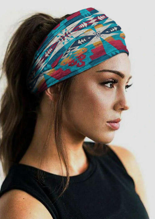 

Aztec Geometric Yoga Sport Wide Headband, Multicolor, 524096