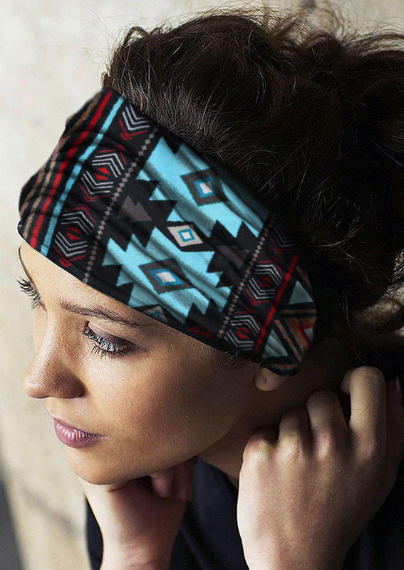 

Aztec Geometric Yoga Wide Headband, Multicolor, SCM010915