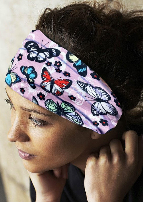 Colorful Butterfly Knot Yoga Wide Headband