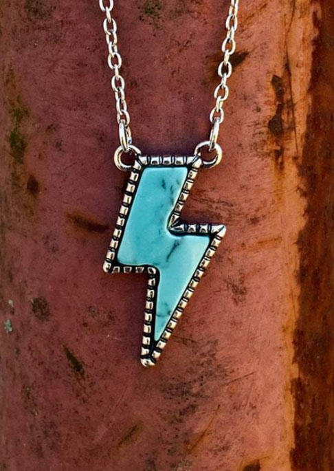 

Lightning Turquoise Pendant Necklace, Silver, SCM013916