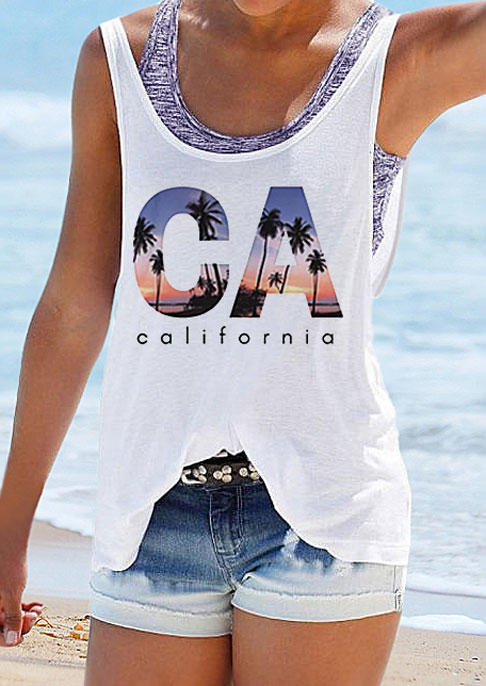 

CA California Coconut Tree Tank - White, SCM014039