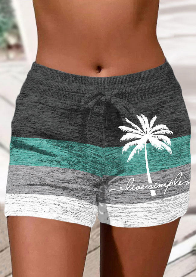 

Live Simple Coconut Tree Color Block Shorts, Multicolor, SCM014258