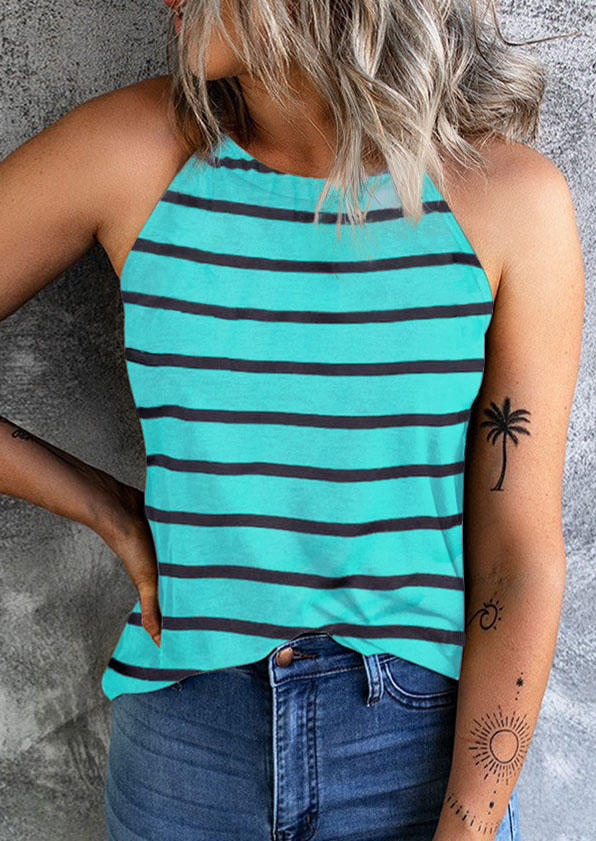 

Striped Spaghetti Strap Casual Camisole, Multicolor, SCM013444