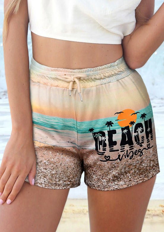 

Beach Vibes Coconut Tree Scenery Shorts, Multicolor, SCM013937