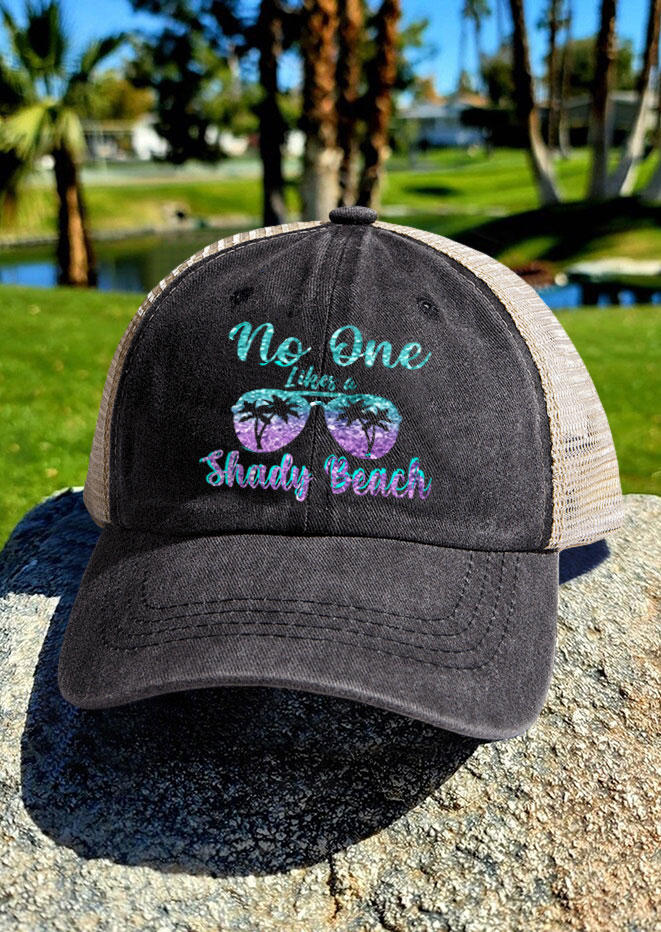 

No One Likes A Shady Beach Coconut Tree Baseball Cap, Multicolor, SCM014076
