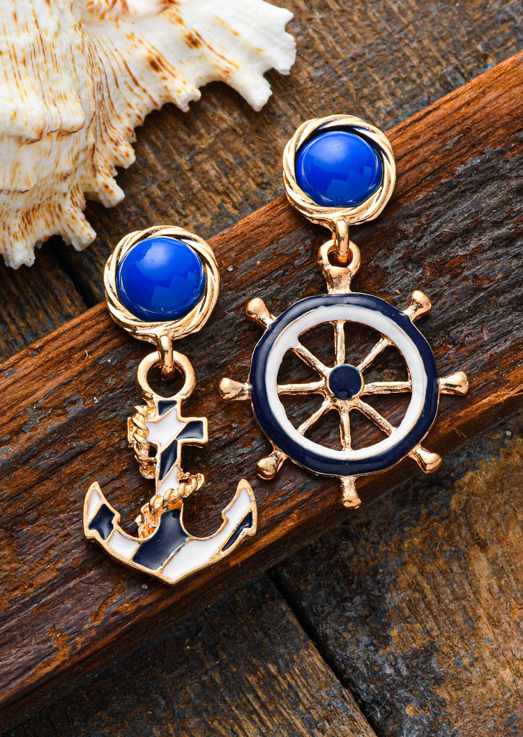 

Anchor Wheel Alloy Stud Earrings, Multicolor, SCM013915