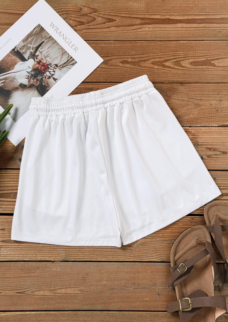 Cowboy  Killer Pocket Drawstring Shorts - White