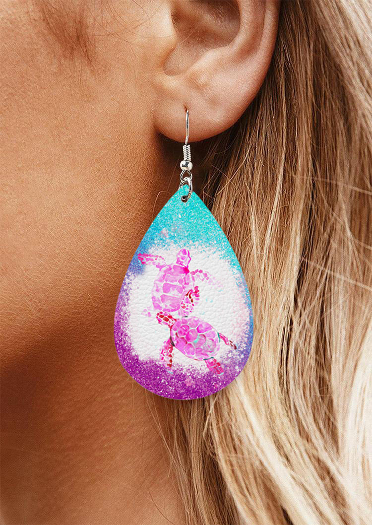

Sea Turtle Bleached Water Drop Earrings, Multicolor, SCM014164