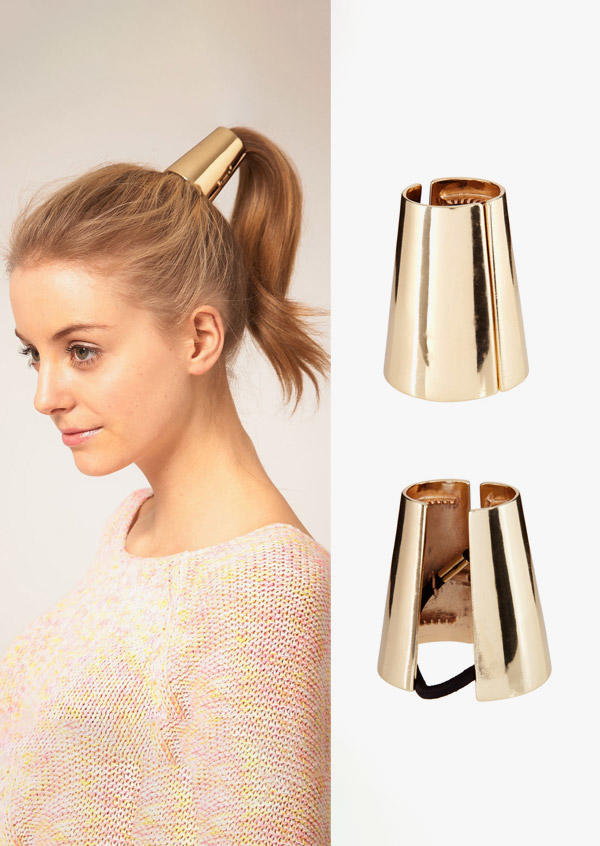 

Metal Elastic Ponytail Hair Cuff, Gold, SCM014319