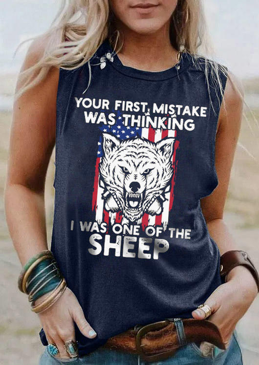 

Your First Mistake Was Thinking I Was One Of The Sheep Tank - Navy Blue, SCM014366