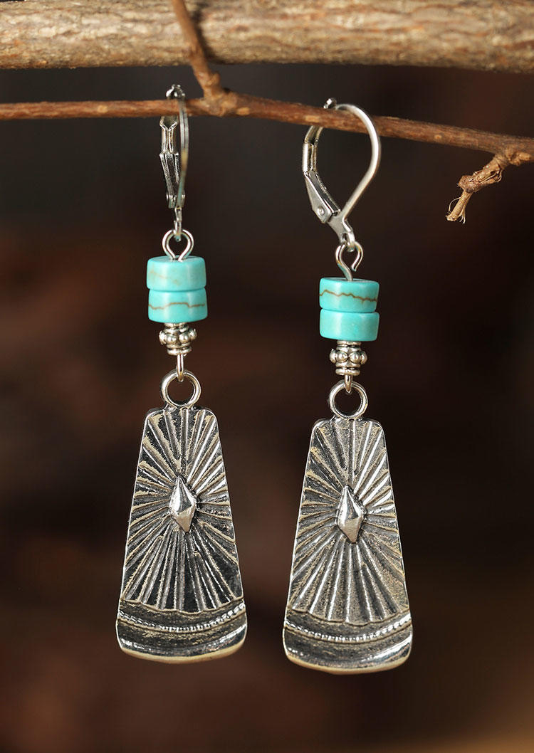 

Ethnic Beading Drop Earrings, Silver, SCM013879