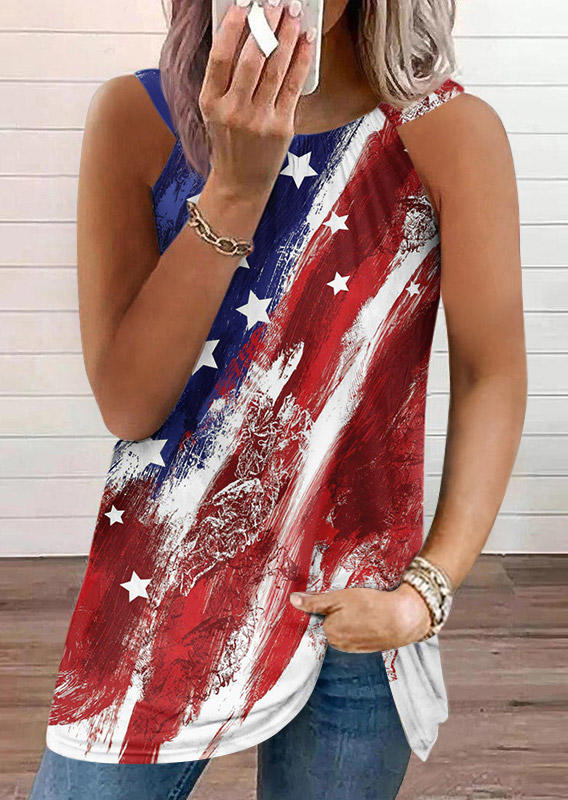 

American Flag Casual Tank, Multicolor, SCM012074