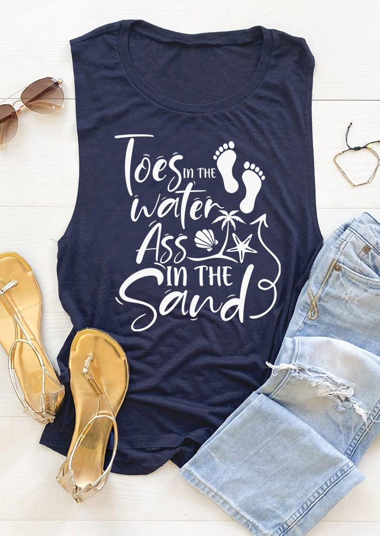 

Toes In The Water Ass In The Sand Tank - Navy Blue, SCM014316