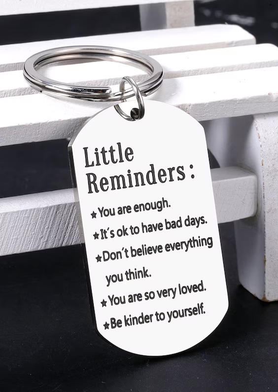 

Little Reminders Alloy Keychain, Silver, SCM014168