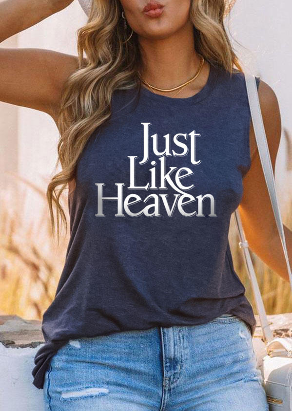 

Just Like Heaven O-Neck Tank - Navy Blue, SCM014499