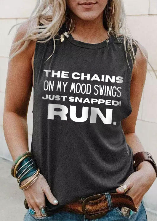 

The Chains On My Mood Swings Just Snapped Run Tank - Dark Grey, Gray, SCM014564