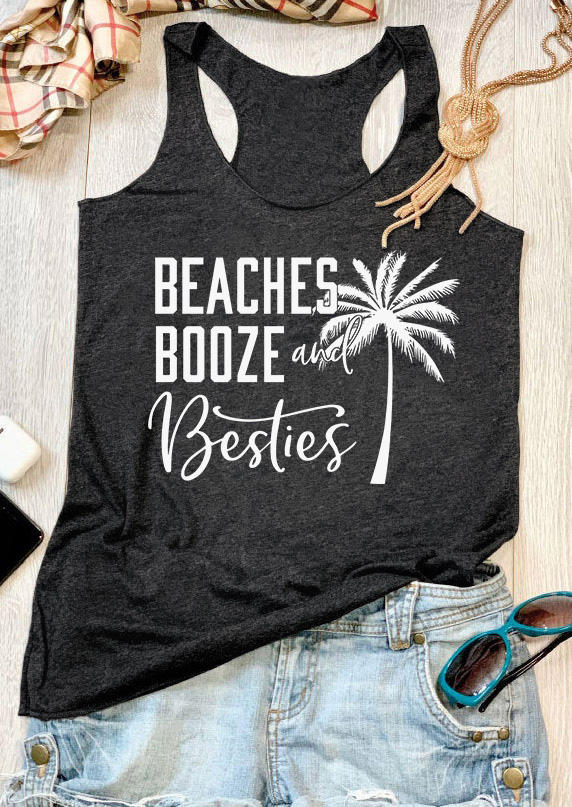 

Beaches Booze And Besties Tank - Dark Grey, Gray, SCM014542
