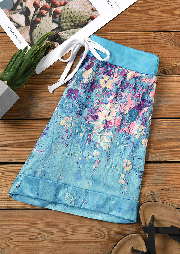 Floral Pocket Drawstring Shorts
