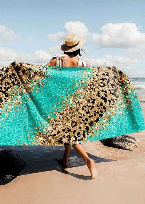 

Leopard Glitter Beach Blanket, Multicolor, SCM014592