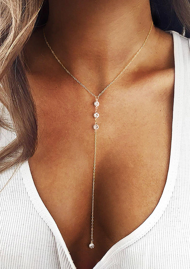 

Rhinestone Casual Pendant Necklace, Gold, SCM014391
