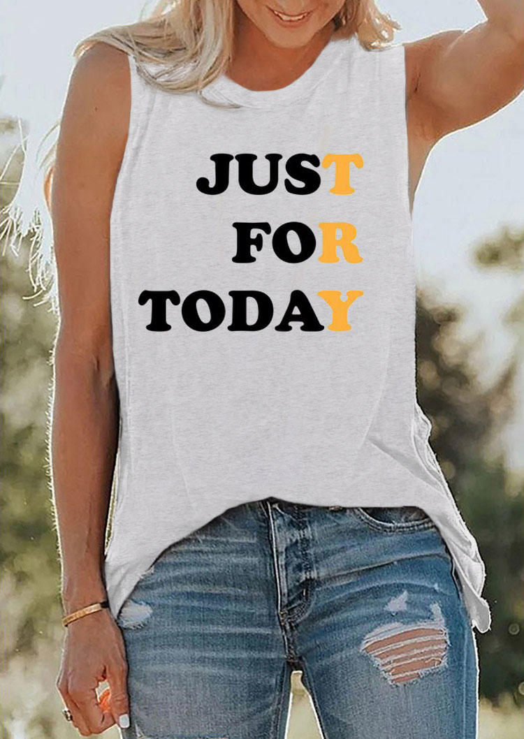 

Just For Today Try O-Neck Tank - Light Grey, Gray, SCM014613