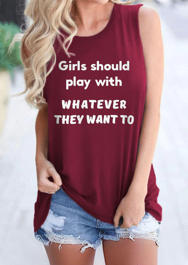 

Girls Should Play With Whatever They Want To Tank - Burgundy, Red, SCM014614