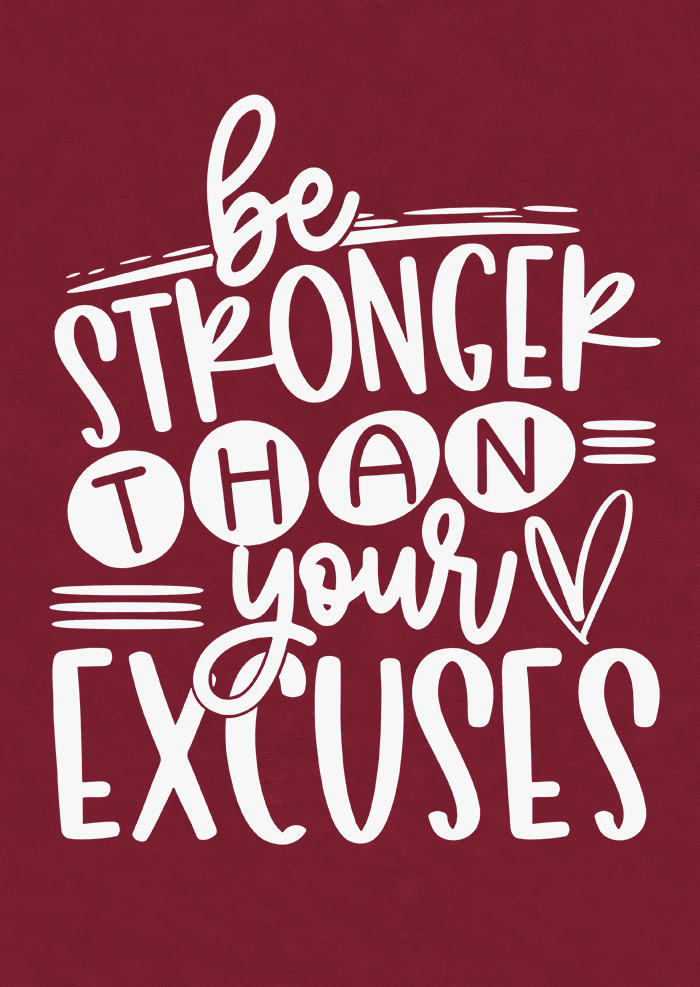 Be Stronger Than Your Excuses Heart Tank - Burgundy