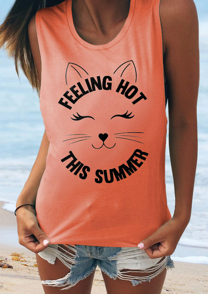 

Feeling Hot This Summer O-Neck Tank - Orange, SCM014802