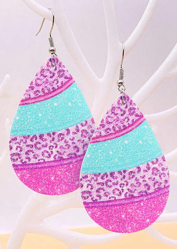 

Leopard Color Block Water Drop Earrings, Multicolor, SCM014170