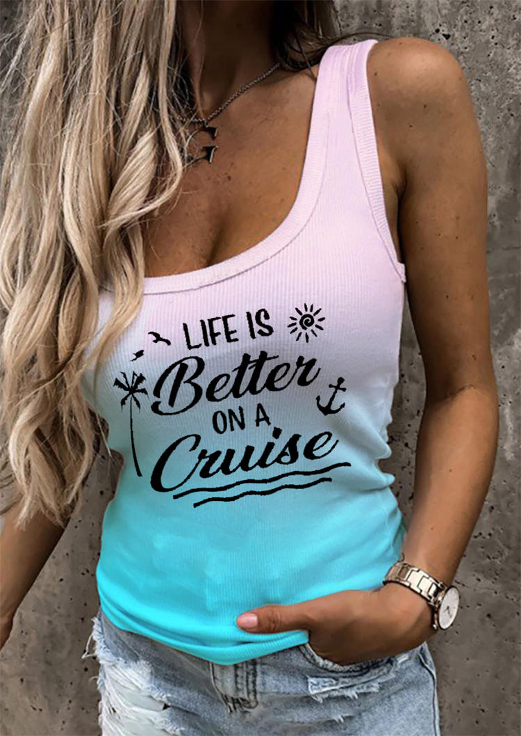 

Life Is Better On A Cruise Gradient Tank, Multicolor, SCM014413