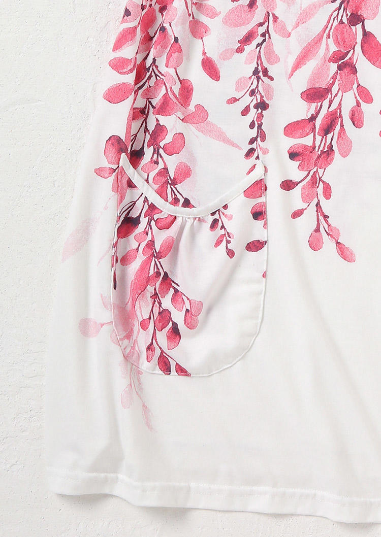 Floral Lace Splicing V-Neck Mini Dress