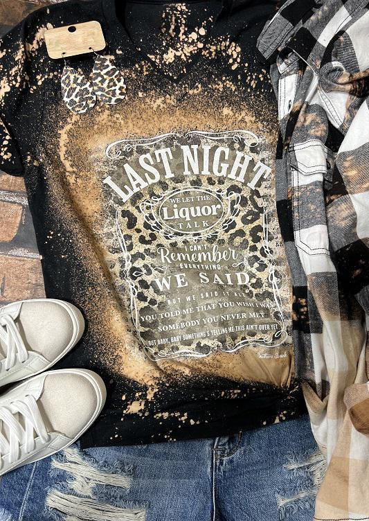 

Last Night Leopard Glitter Bleached T-Shirt Tee, Multicolor, SCM014892