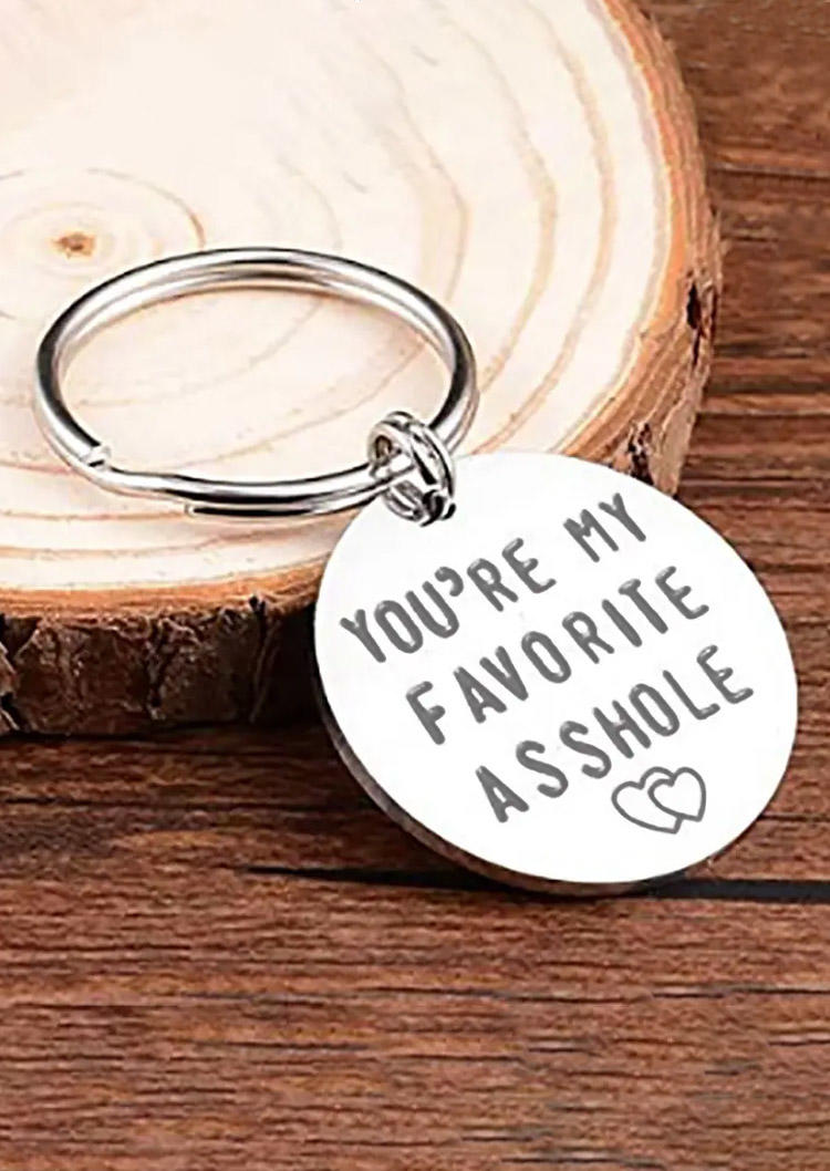 

You're My Favorite Asshole Alloy Keychain, Silver, SCM014960