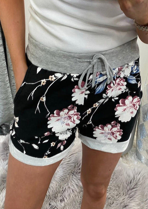 

Floral Pocket Drawstring Tie Shorts, Multicolor, SCM014779
