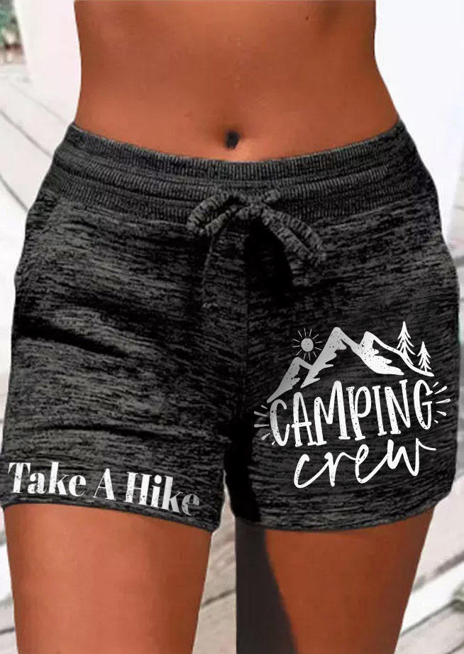 

Take A Hike Camping Crew Mountain Shorts - Dark Grey, Gray, SCM014832