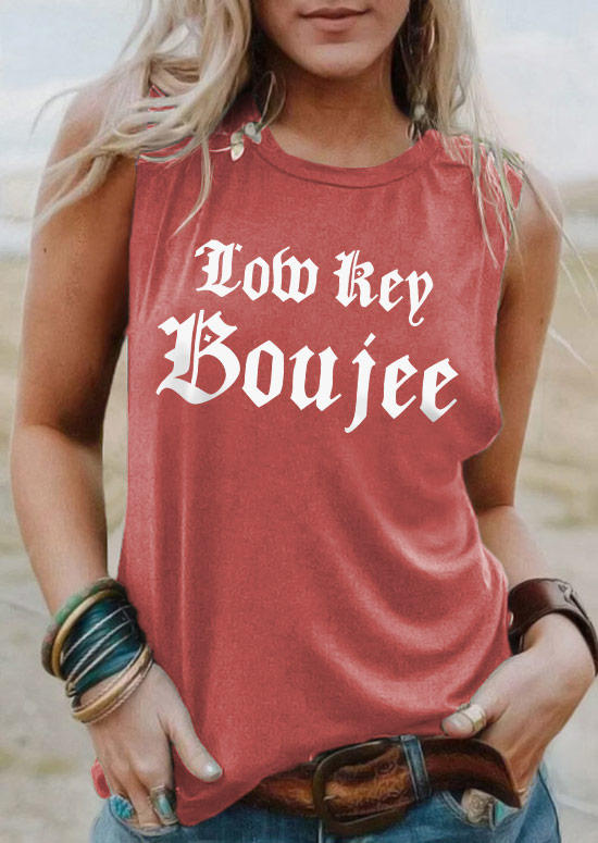 

Low Key Boujee Gothic O-Neck Tank - Pink, SCM015089