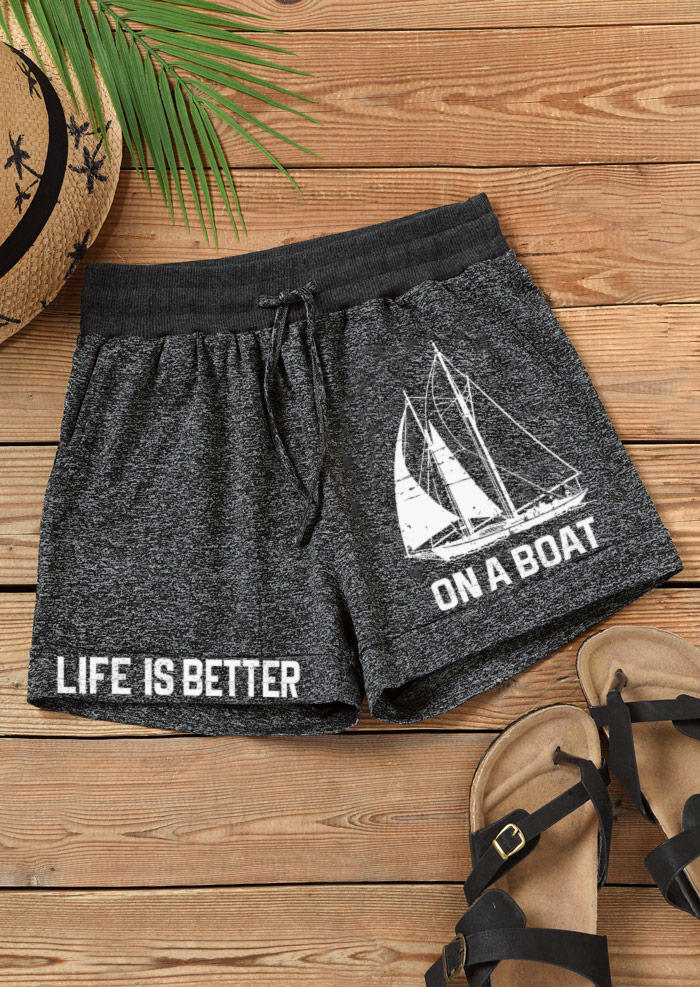 Life Is Better On A Boat Shorts - Dark Grey