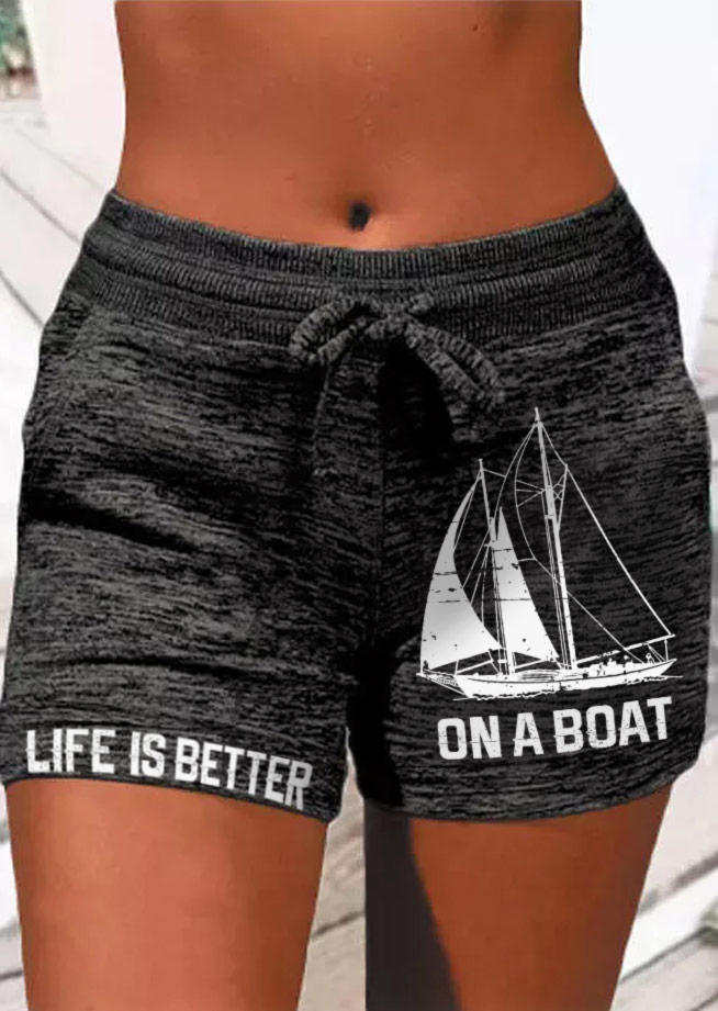 

Life Is Better On A Boat Shorts - Dark Grey, Gray, SCM014944