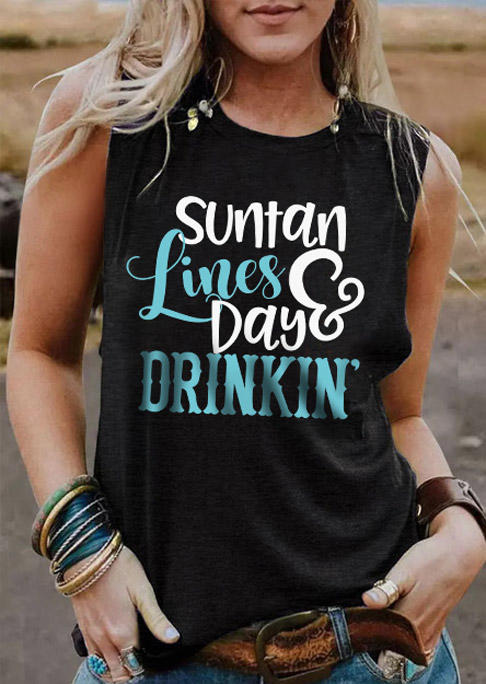 

Suntan Lines Day Drinkin' Tank - Black, SCM012365