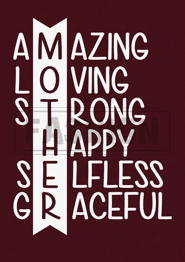 Amazing Loving Strong Happy Selfless Graceful Mother Tank - Burgundy
